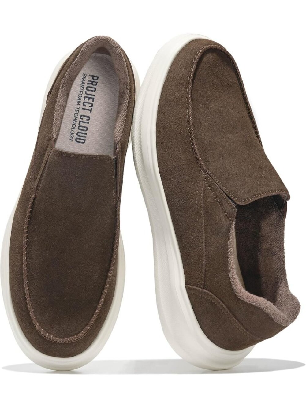 Project Cloud Men's Black Crazy Closed Toe Genuine Suede Comfortable Loafers